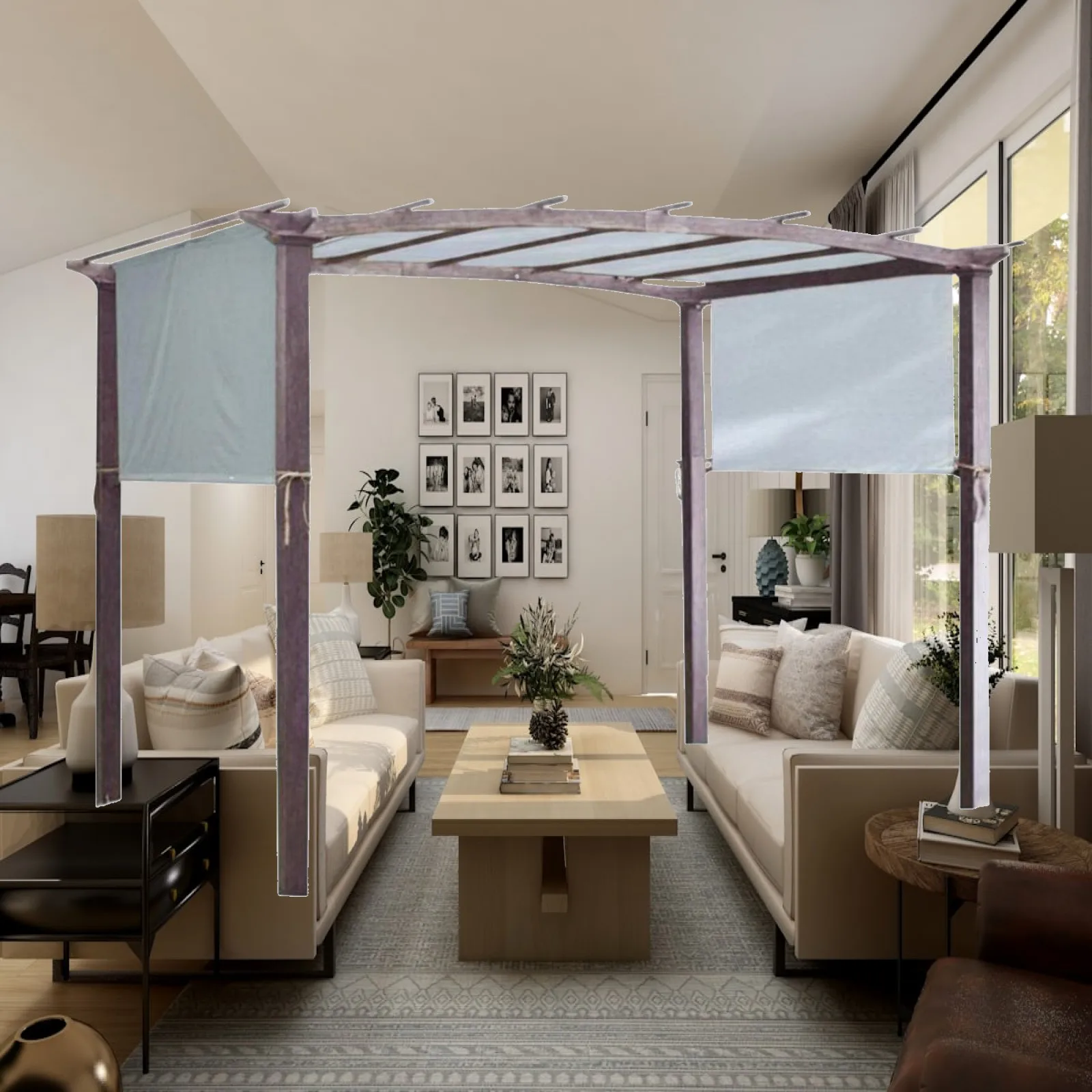 Replacement pergola roof, protective panel, suitable for year-round use, for