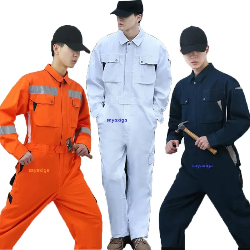 

Hi Vis Cotton Work Clothing Stretchy Mechanical Overall Auto Repairman Working Uniform Electrical Worker Coveralls Welding Suit