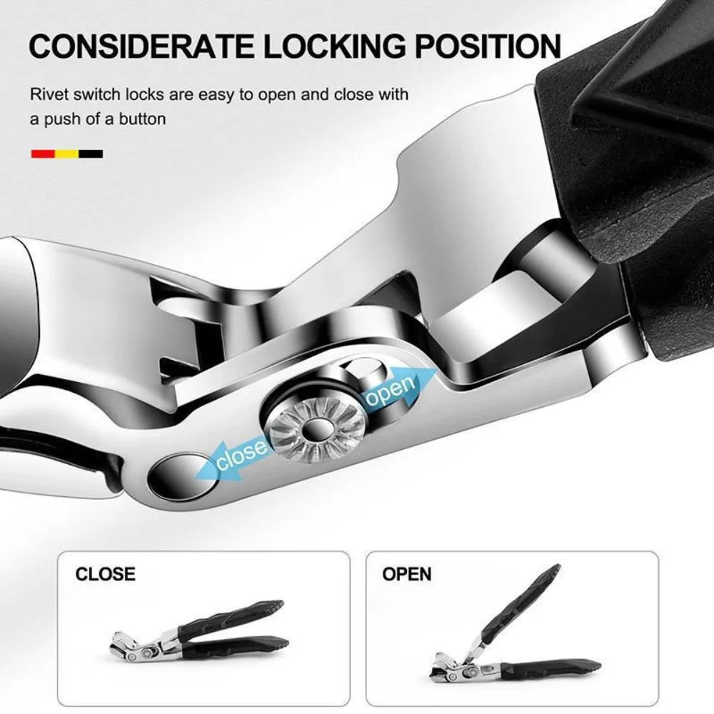 

Stainless Anti-Splash Nail Clippers Long Handle Wide Jaw Opening Large Thick Hard Special Nail Clippers Ingrown Toenail