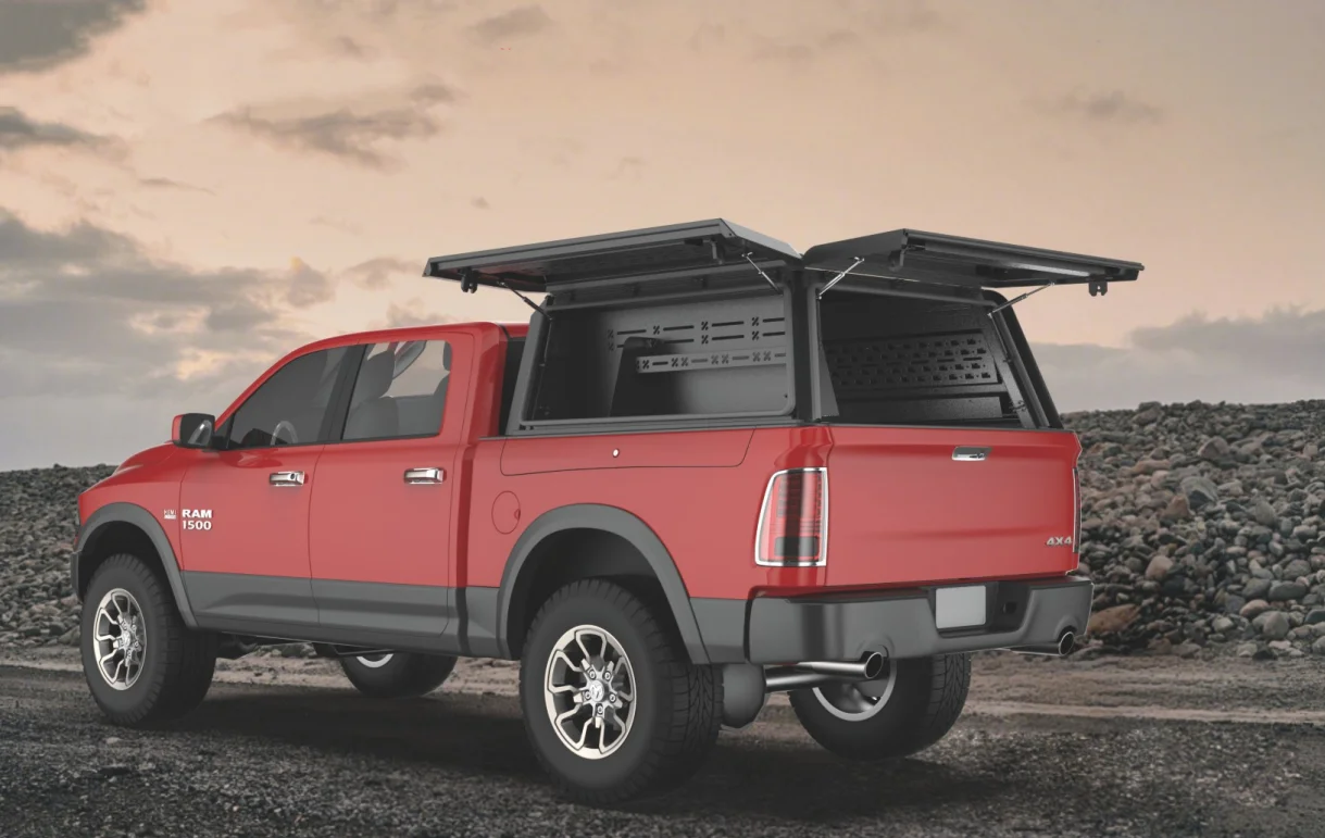 

Waterproof Aluminum Alloy Folding Hardtop Canopy for Ford Maverick Silverado-Truck Bed Cover Tailgate Lock Camper Shell Design 1