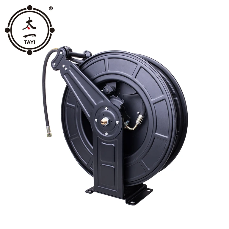 Car Workshop Heavy Duty Garden Air Hose Reel Automatic Retractable Steel Extensible High Pressure Hose Reel