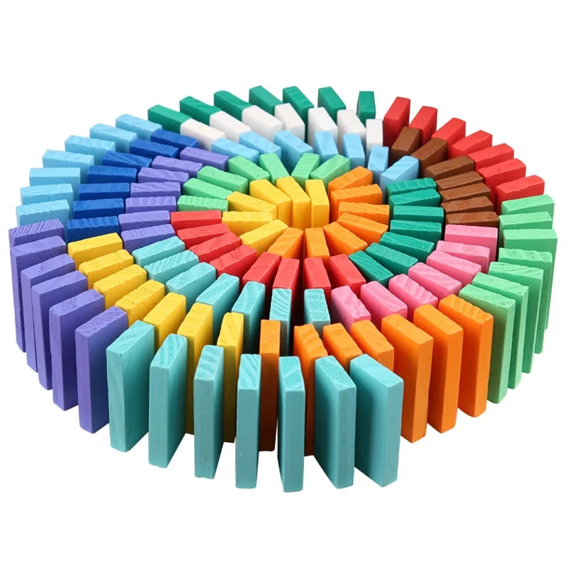 

Family gathering, party, setting up various Shapes Of 100 Wooden Mechanism Dominoes To Exercise Thinking And Intelligence