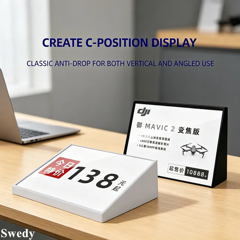 10 Pieces 74x53mm Plastic Price Label Card Tags Table Name Number Card Holder Acrylic Sign Holder Display Stand