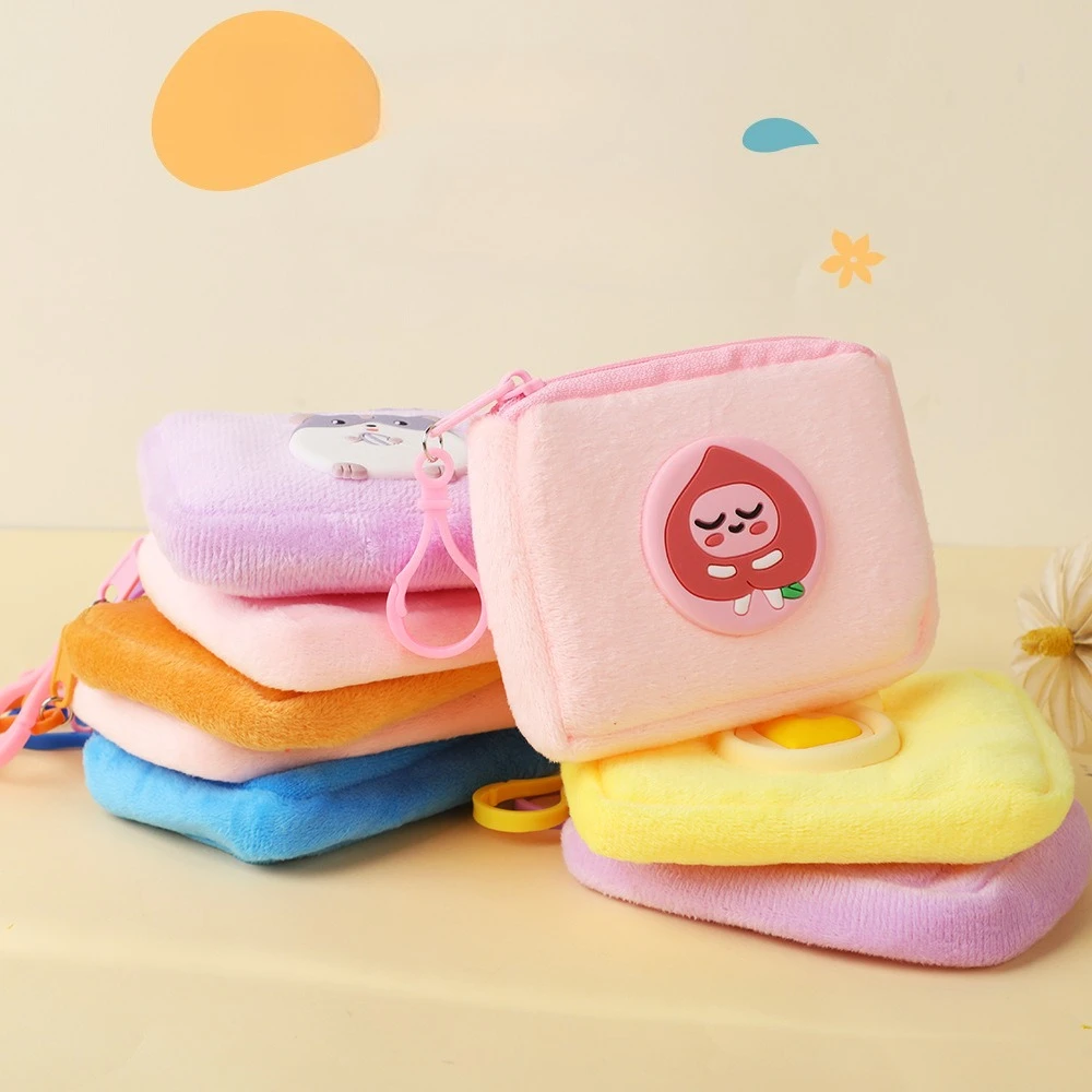 Monedero de felpa bonito, Mini billetera de animales de dibujos animados para niñas y niños, llavero portátil, bolsa de dinero de bolsillo para niños, regalo para estudiantes
