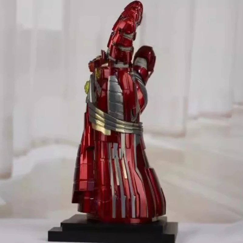 45cm 1:1 All Metal Avengers 4 Iron Man Nano Unlimited Gloves Hulk Edition Wearable Luminous Gloves Arm Model Cosplay Prop
