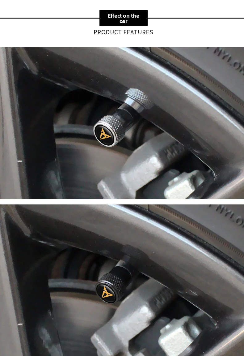 Auto-Radventilkappen-Logo-Aufkleber für Ibiza Leon ATECA Arona Born Altea Exeo Tarraco Terramar 5f 6l 6j MK3 MK2 – Detail 3