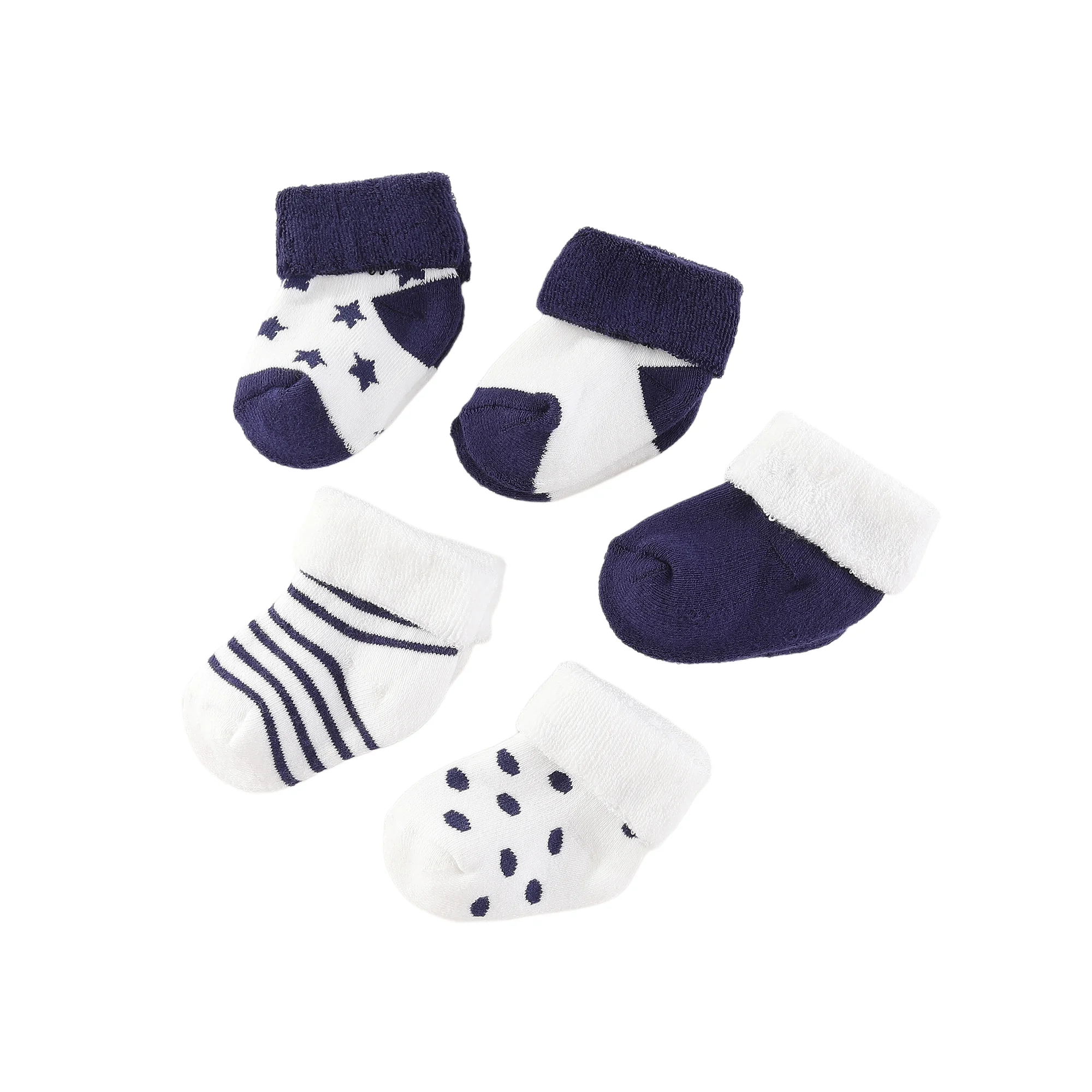 Fetchmous 5 Pairs 100%Cotton Baby Girls Socks Sets Newborn 0-12M Unisex Baby Boys Socks Infant Supplies Accessories Bebes