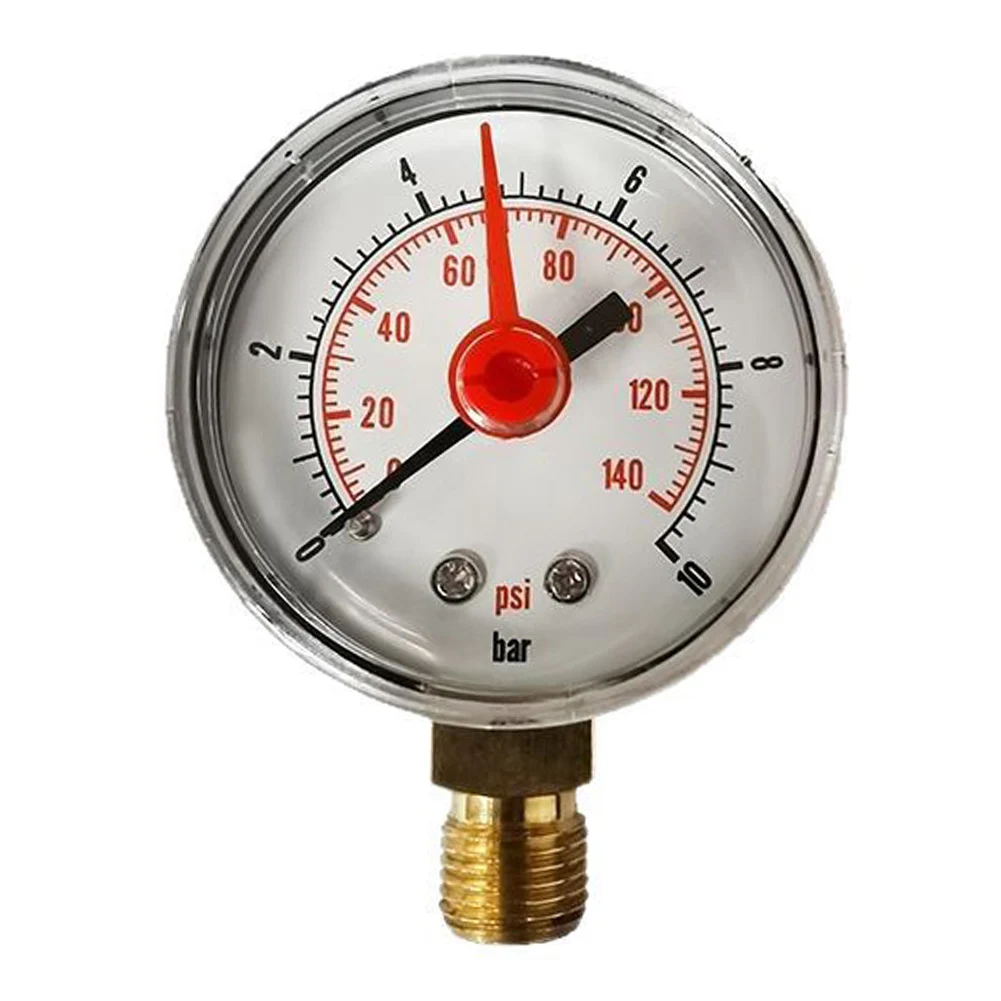 For Home Water Supply 10 Bar Pressure Gauge Reliable Pressure Gauge 0-10 Bar Accuracy Class 2.5 Vertical Installation Required