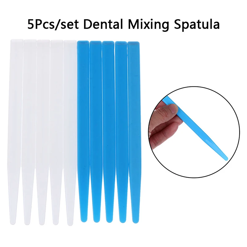 5Pc Dental Mixing Spatulas Plastic Dental Blue Alginate Mixing Plaster Spatula For Impression Material Dental Tools New