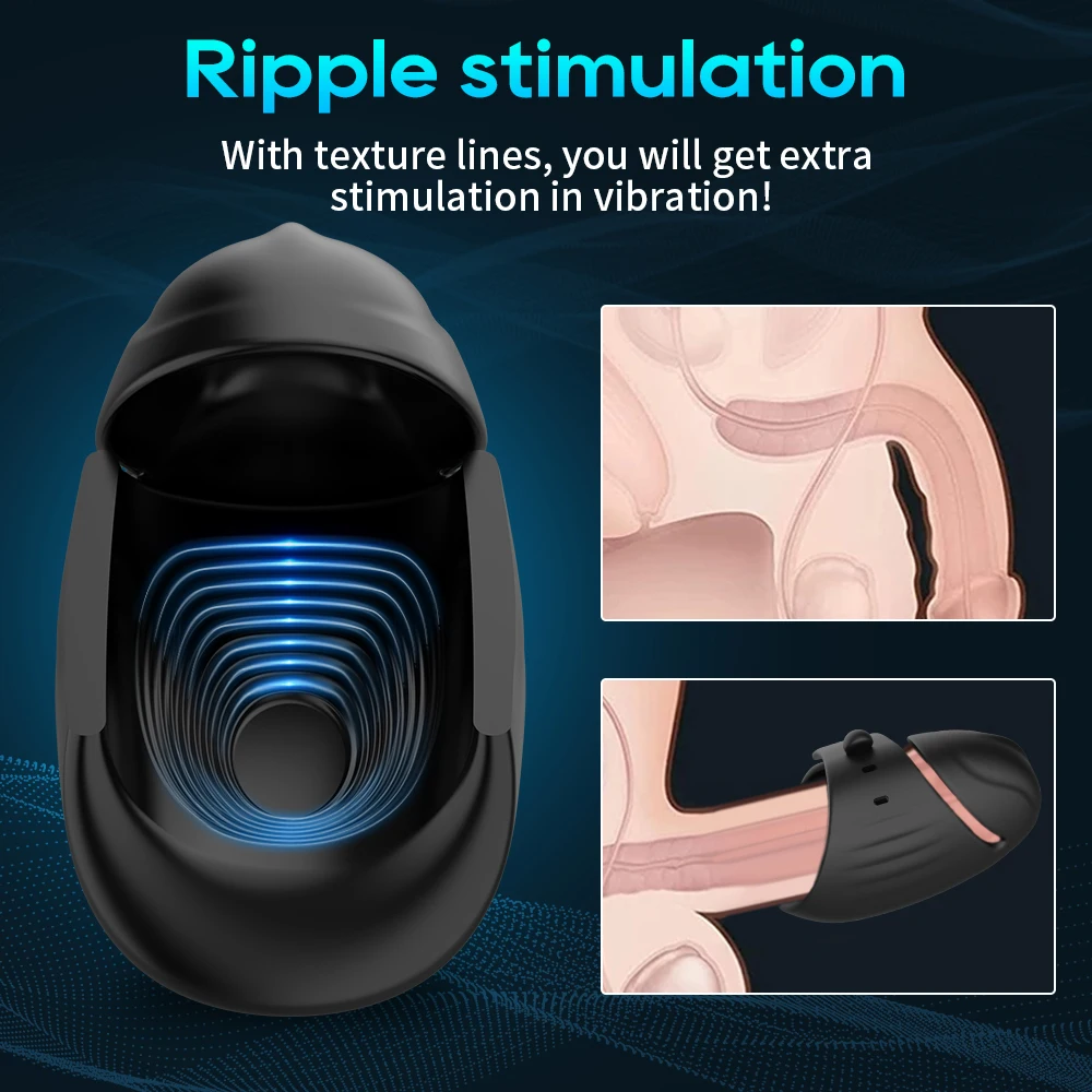 APP Bluetooth Vibrator for Men Glans Stimulator Adjustable Male Masturbator  Delay Ejaculation Penis Trainer Erotic Sex Shop 18+