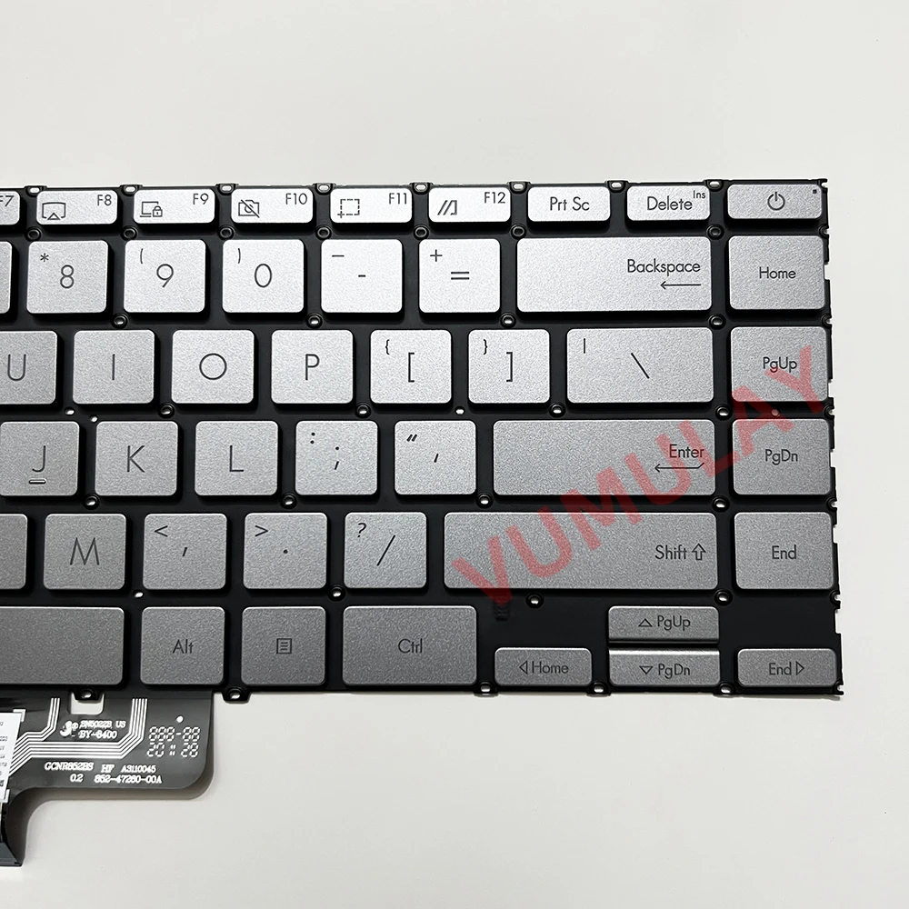 Imagem -05 - Teclado Retroiluminado dos Eua para Asus Zenbook 14 Notebook Prata Q407 Q407i Q407iq Q407iq-br5n4 Q408 Q408u Q408ug Q408ug211 Sn5022b