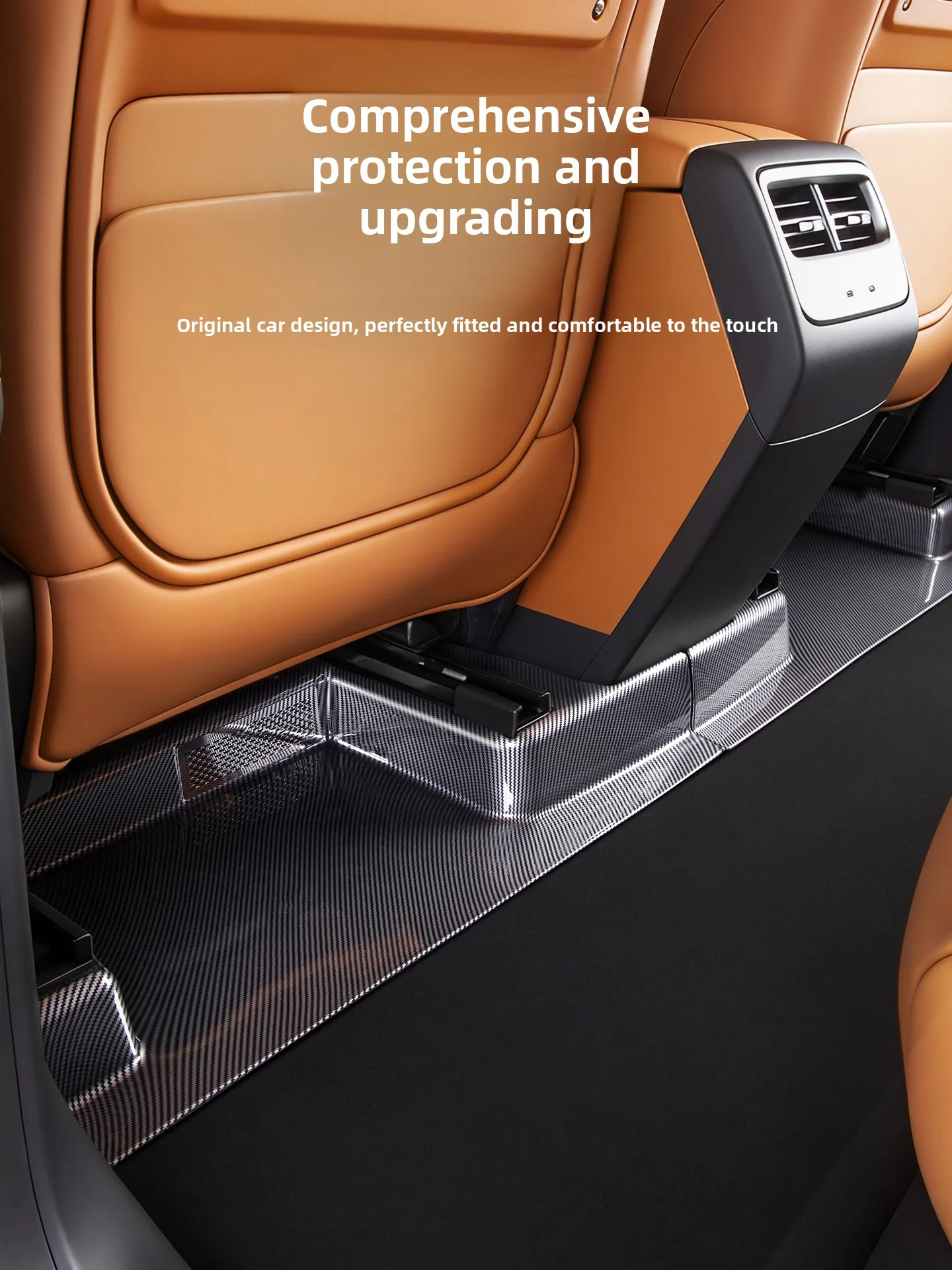 4Pcs for ICAUR V27 Car Under Seat Kick Plate Carbon Fiber Pattern Protective Cover Under The Chair Seat Car Modified Accessories
