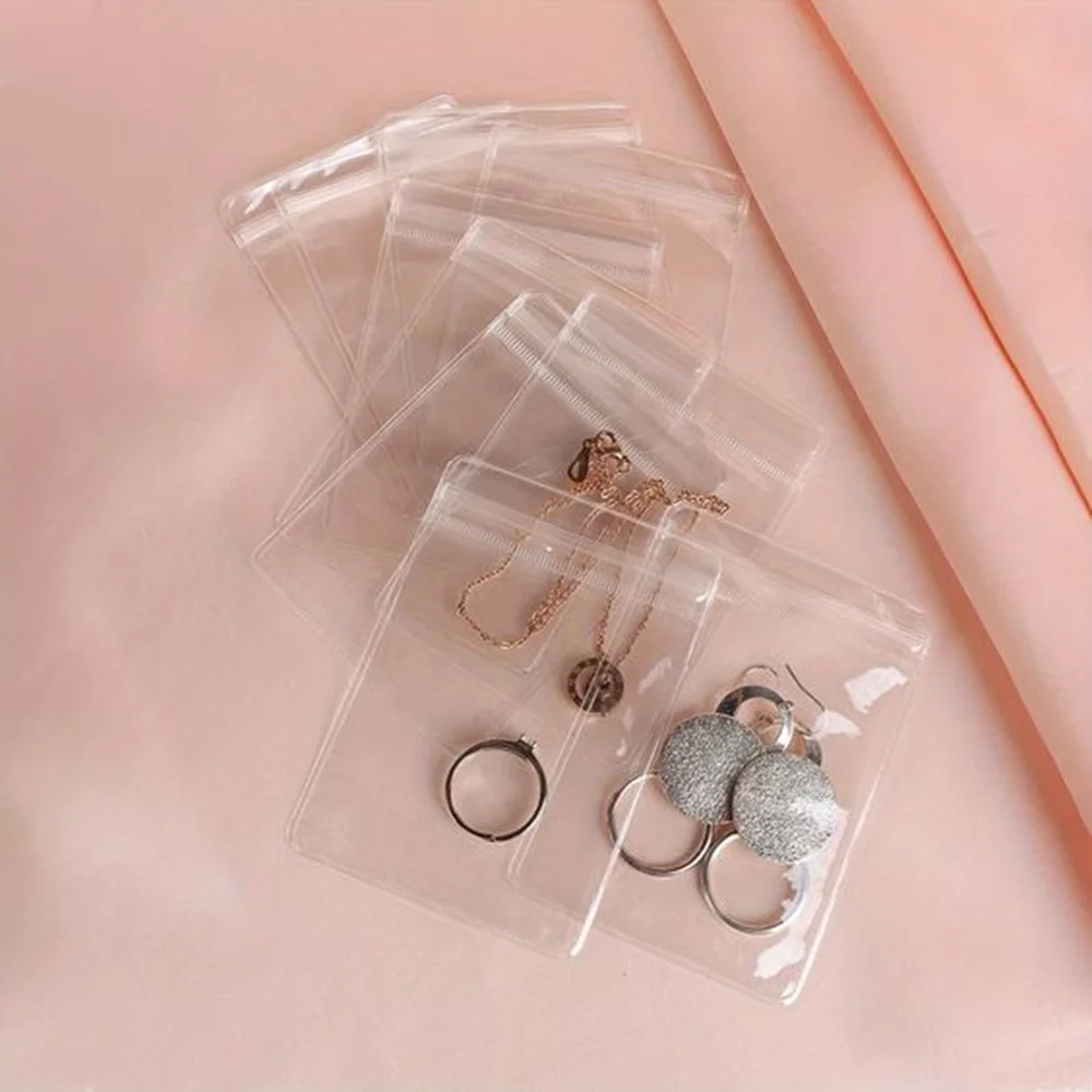 1000pcs/Lot Wholesale Custom Logo Printed Eco-Friedly Small Pouch Packaging Plastics Mini Earring PVC Bags for Jewelry