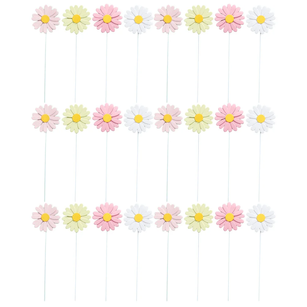 

40 Pcs Toppers Daisy Flower Picks Birthday Decoration Cupcake Decorations Floral Cupcake Topper Accessories