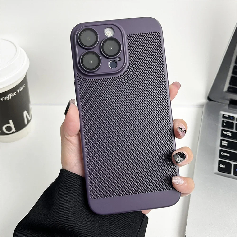 Original Kühlung Matte Wärmeableitung Fall Für iPhone 17 16 15 14 13 12 11 Pro Max X XS Max XR 7 8 Plus 17 Luft Metallic Abdeckung – Detail 19