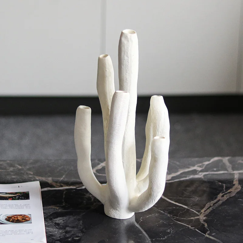 تمثال المرجان الاصطناعي الحرف اليدوية ديكور المنزل الشمال الحديثة التماثيل الزخرفية لغرفة المعيشة رف الكتب الديكور #2