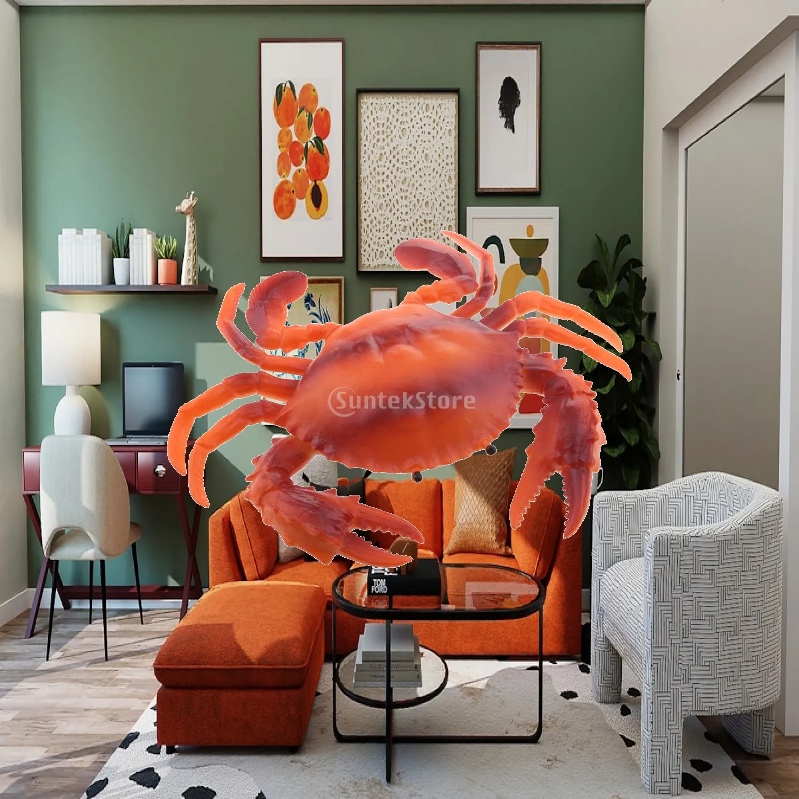 Artificial Marine Animal 3D Plastic Crab Lobster Toy Figurine for Seafood Market Photography