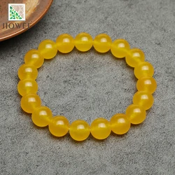 Yellow Quartzite Natural Stone Streche Bracelet Elastic Cord Pulserase Jewelry Beads Lovers woman Gift Accessories 6/8/10/12mm