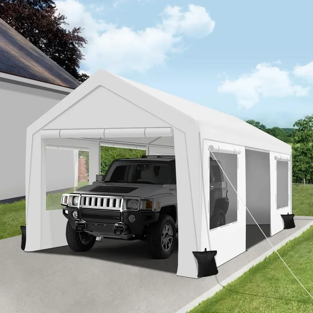 

l # for Carport Garage with Roll-up Sidewall and Ventilated Windows for Truck, Boat, Car, Heavy Duty Portable Carport Garage