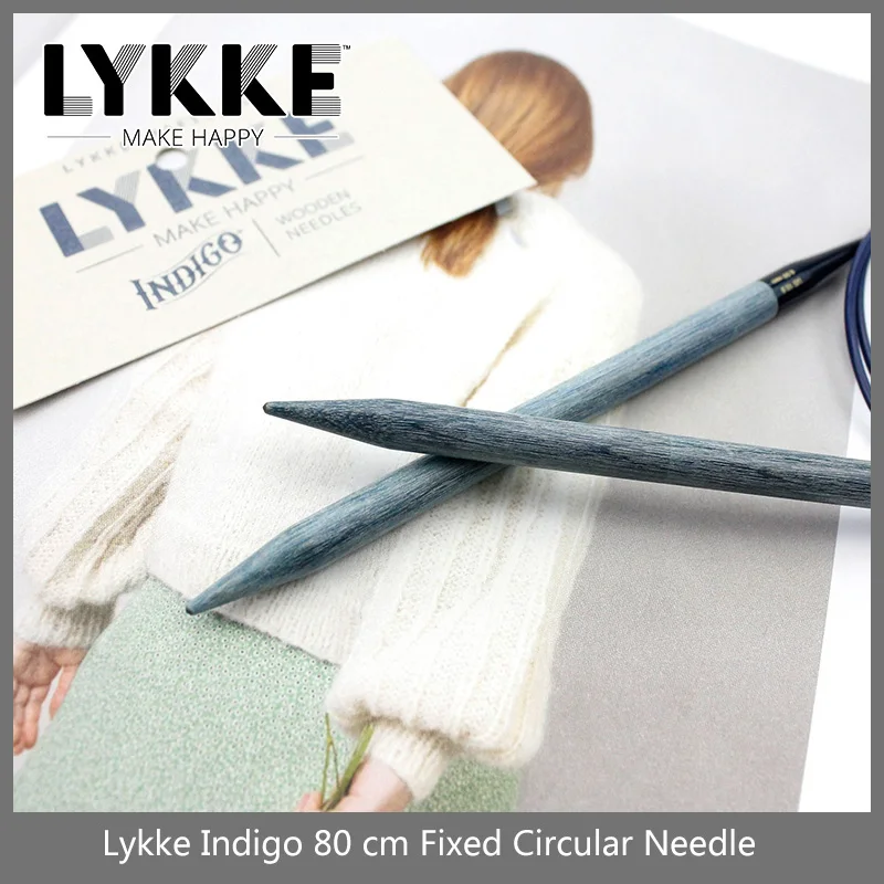 LYKKE INDIGO 32 \'\'/80cm naprawiono okrągłe igły do robienia na drutach