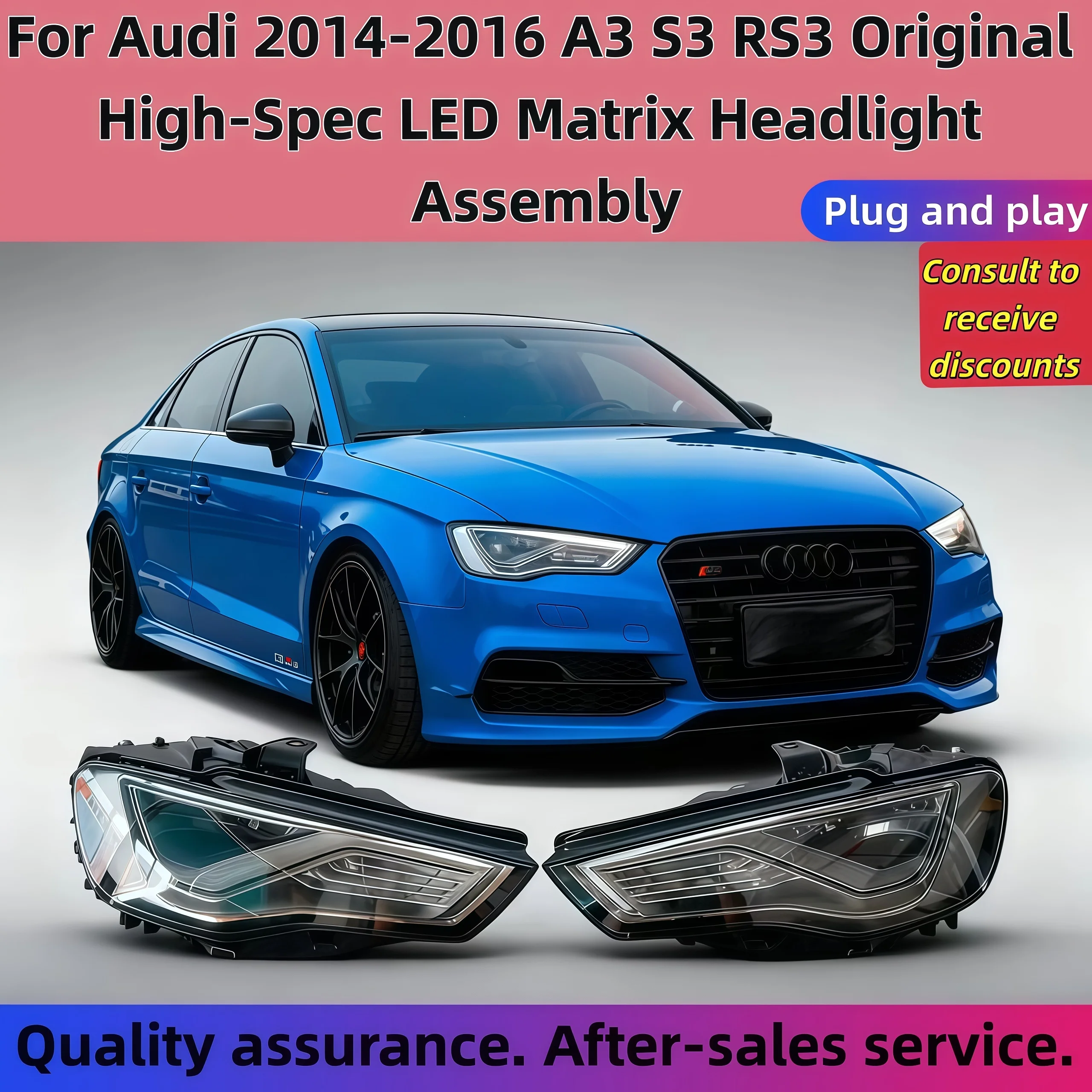 

Car Lights For Audi 2014-2016 A3 S3 RS3 Original High-Configuration LED Matrix Headlight Assembly Headlight Auto Accessories