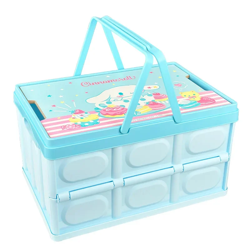 Hello kitty Portable Folding Box Sanrios Wooden Cover New Fold High Capacity Cartoon Outdoor Camping Car Storage Camping Box