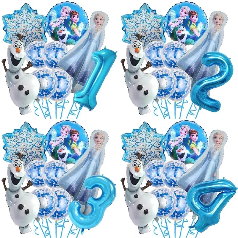 9 pièces Disney congelé Elsa Anna ballons en aluminium décoration bébé douche enfants fille fête d'anniversaire Olaf princesse feuille ballon décor à la maison