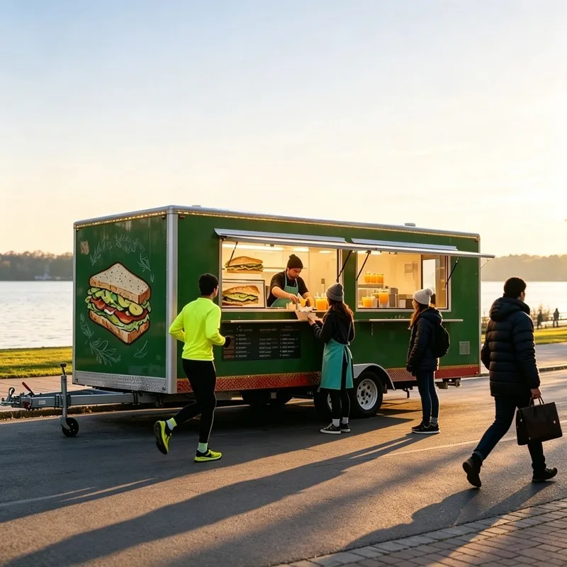 Customizable Aluminum Fiberglass Stainless Steel Food Service Trailer for Bakery Coffee Ice Cream Snack Candy Beverage Bar