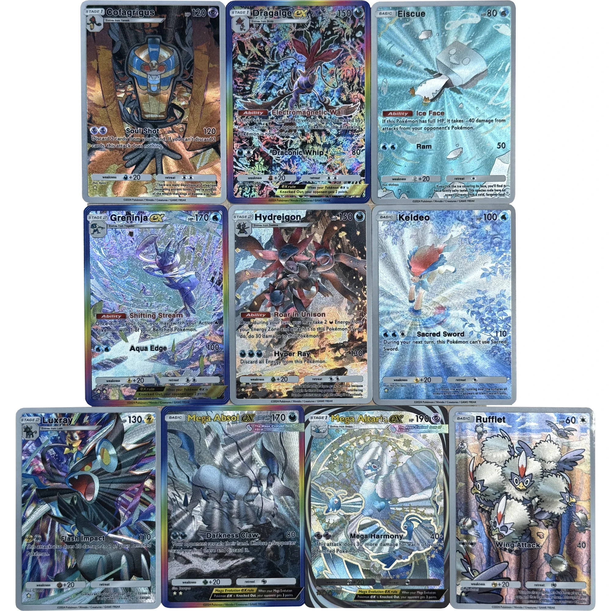 10Pcs/set PTCG POCKET Series English Greninja Altaria Absol Texture Flash Card Classic Game Anime Collection Cards