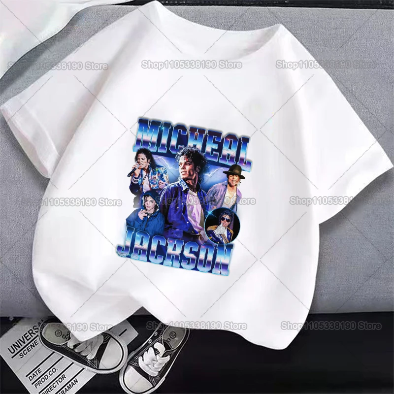 Pop King Michael Jackson Cotton Printed Men's and Women's Personalized Short Sleeves Summer Fashion Trend Loose T-shirt