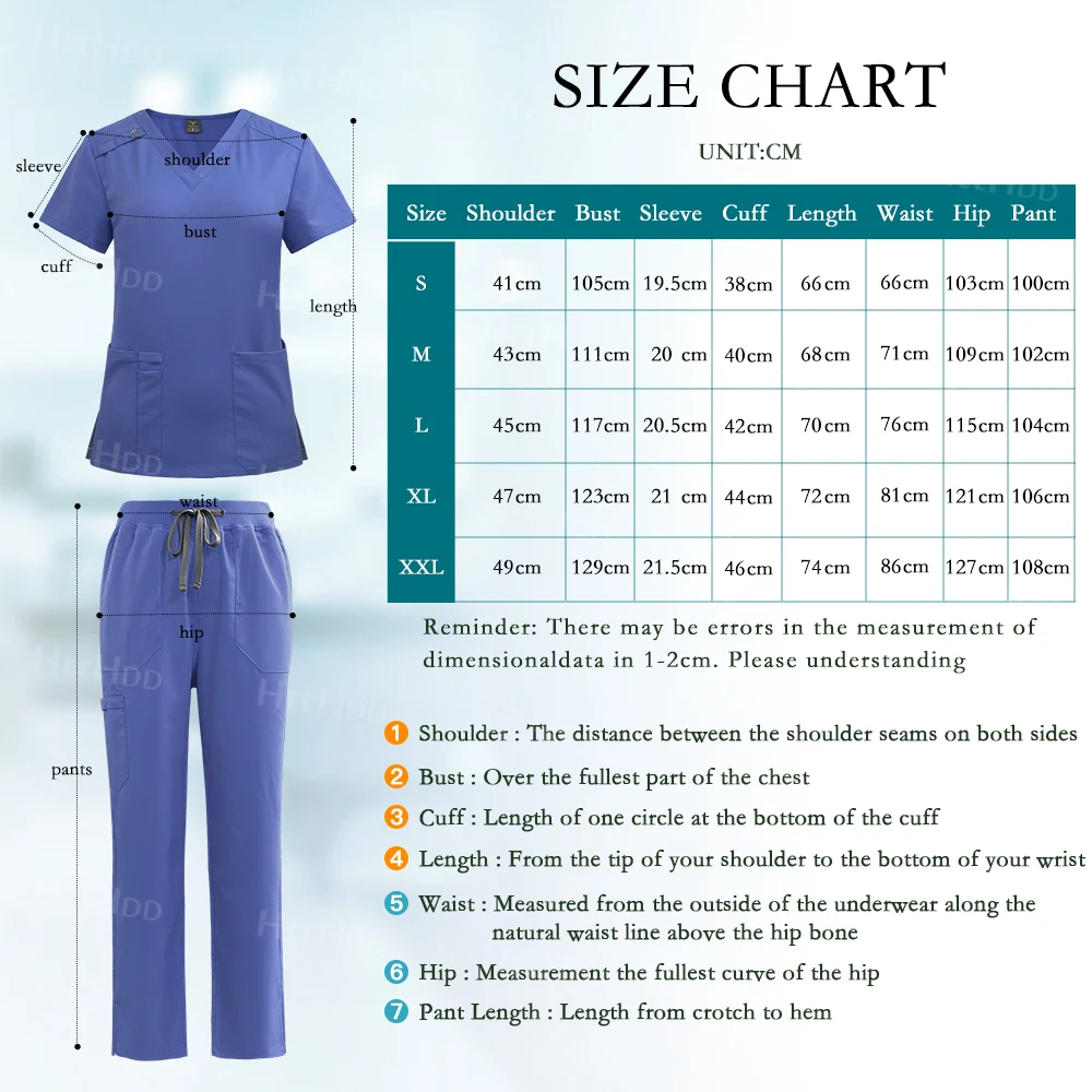 Women\'s Medical Uniforms Nursing Cleaning Uniform Lab Coat Unisex Dental Veterinary Scrub Sets Hot Sales Simple Work Wear Scrubs