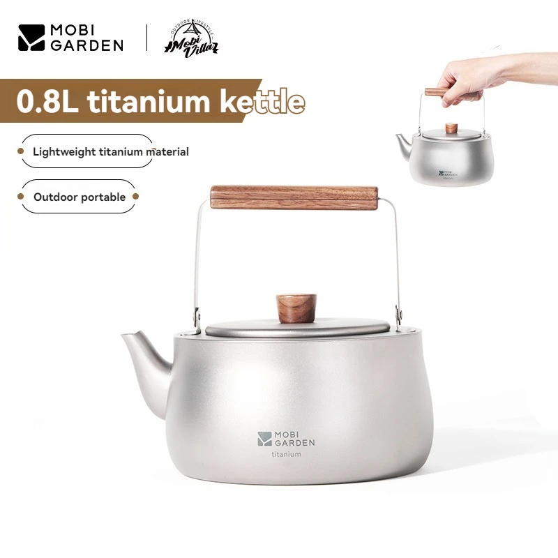 

Титановый чайник, оборудование для кемпинга и походов на открытом воздухе, портативный чайник, отображающий плите, чайник для кипячения чая, чайник для заваривания чая