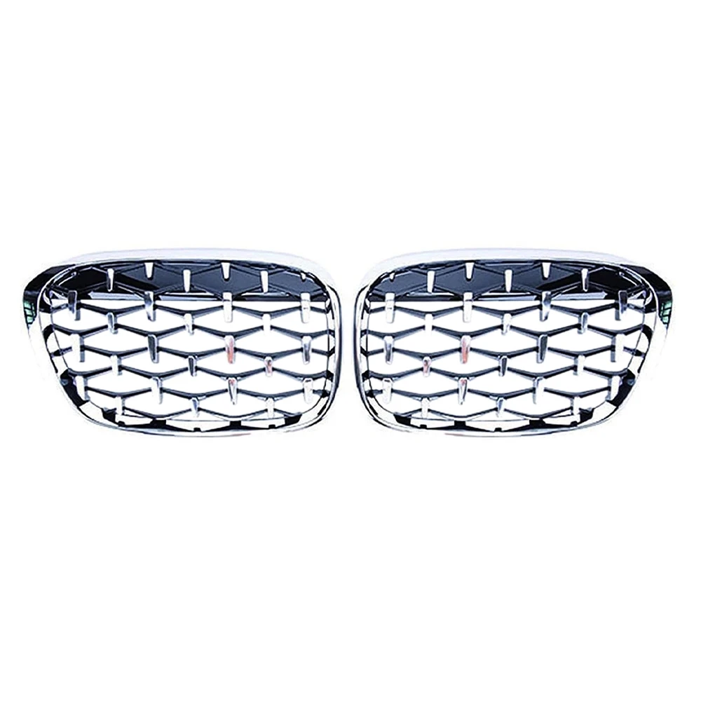 

2PCS Front Kidney Diamond Meteor Style Grille Grills for -BMW X1 F48 F49 2016 2017 2019 Racing Grill