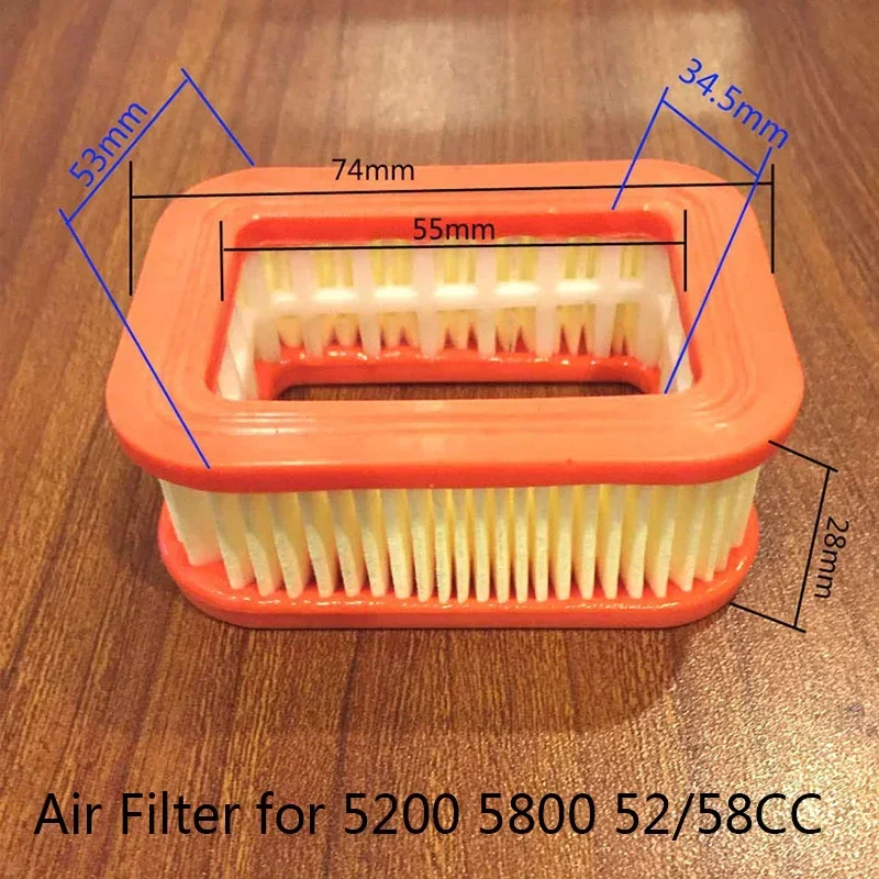 lawnmower Filter Air Filter for 5200 5800 52/58CC Replace Gasoline Chainsaws Replacement Accessories High Matched With Original