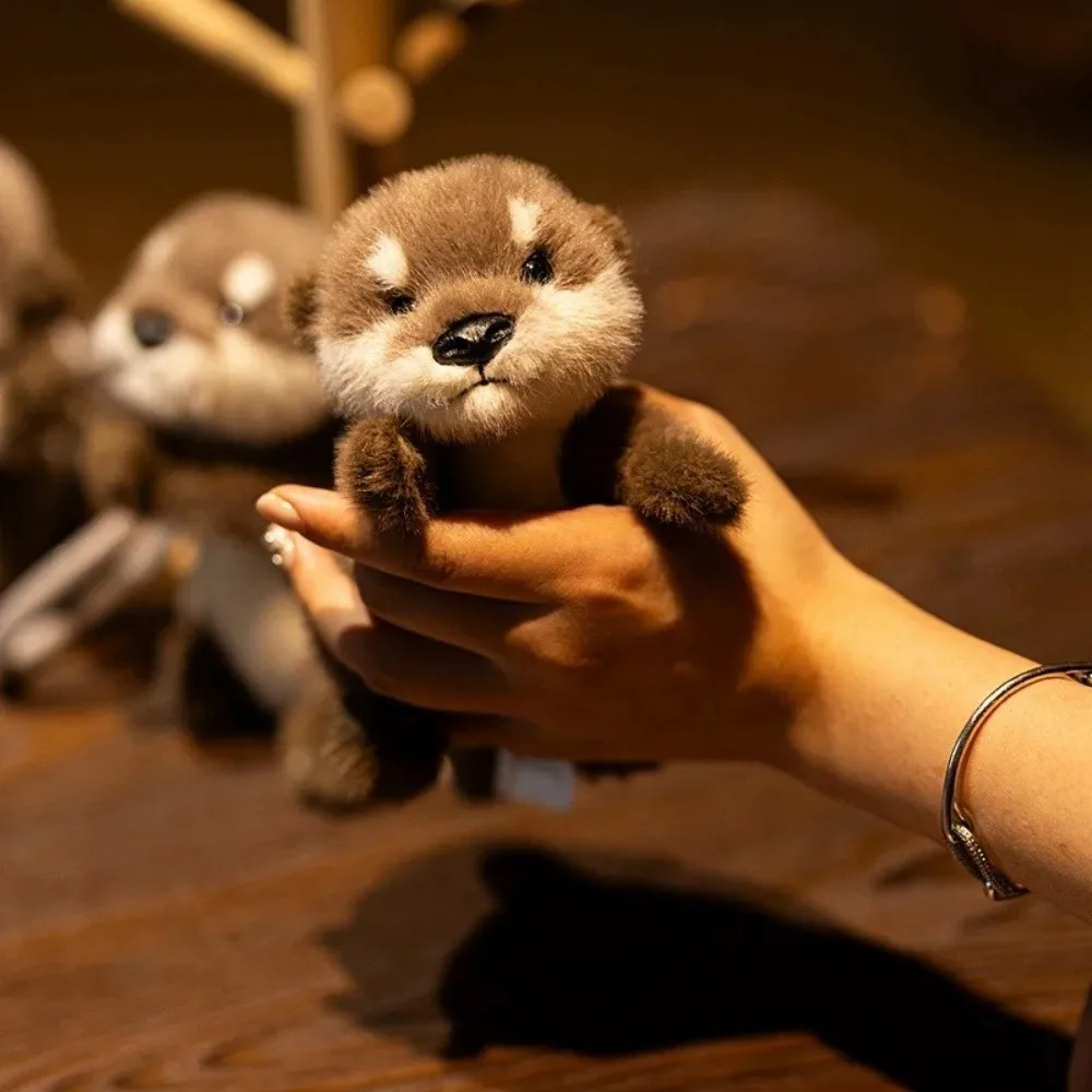 Cute Soft Plush Otter Plush Keychain Animal Shape Stuffed Toy Plushies Key Ring Stuffed Otter Animal Gifts view 3
