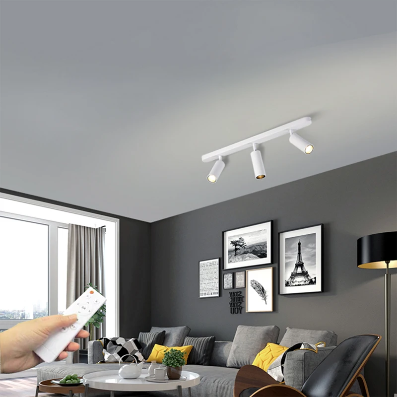 

Three head spotlights, surface mounted, ceiling mounted, anti glare, multi head track lights, living room, bedroom, aisle, long