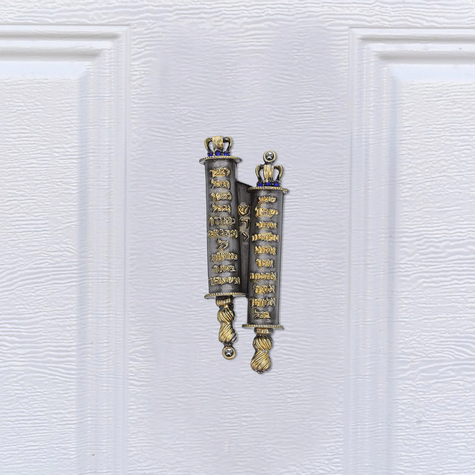 Jewish Mezuzah Scroll Door Metal Holy Vintage Decor Covers with English Israel Judaica Religious Adornment Water Proof