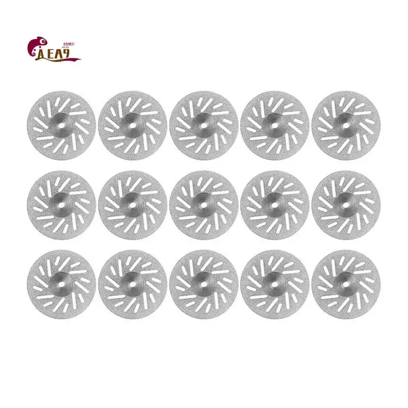 AEA9-15PCS Grit Disc Shank Emery Mandrel Burs For Cutting Double Side