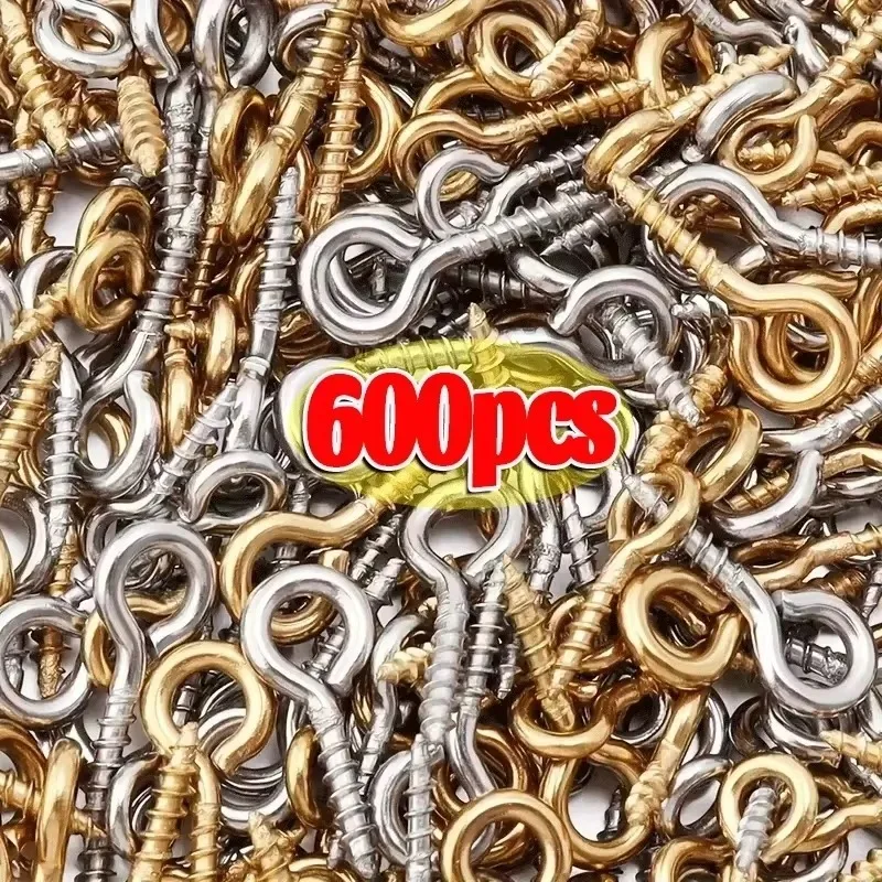 600pcs Small Tiny Mini Eye Pins Eyepins Hooks Eyelets Screw Threaded Stainless Steel Clasps Hook Jewelry Findings For Making DIY