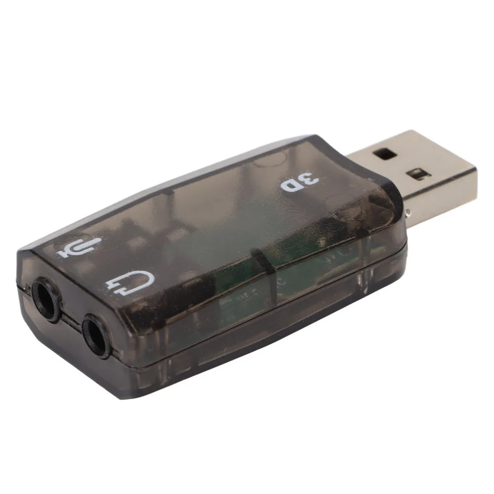 Audio Adapter 3.5mm Headphone Microphone Jacks USB Sound Card Plug and Play External Sound Adapter Virtual 5.1 Channel Notebook