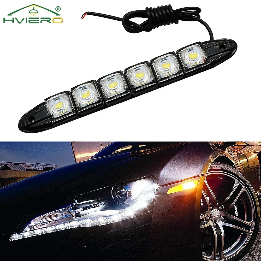 

Led Auto Flexible Bulb Silicone Daytime Night Running Light 6LED Lens 12V White Headlight Reverse Parking Fog Turn Signal Lamp