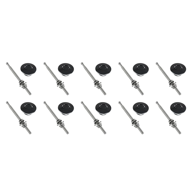 

10X Quick Release Latch License Plate Lock Clip 1.25 Inch Diameter Aluminum Alloy Car Hood Pins Lock Clip Kit(Black)