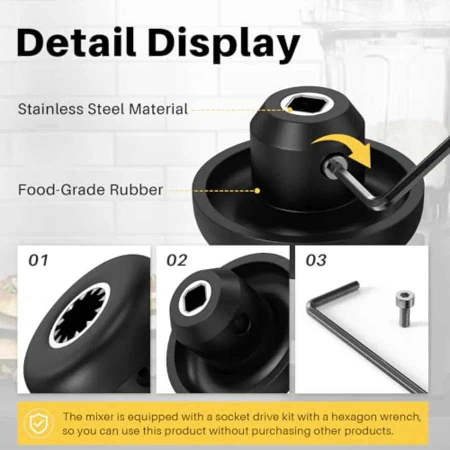 Blade Replacement Parts Blender Wet Blade Replacement Assembly with Wrench and Drive Socket Replacement Compatible With 64oz an