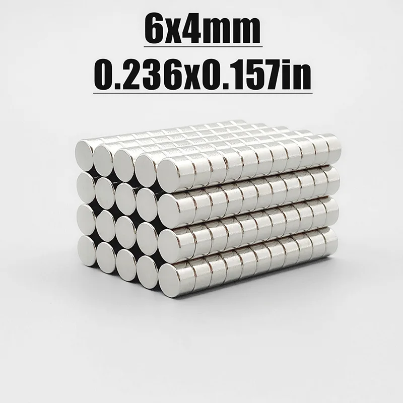 20/50/100/200Pcs 6x4 Neodymium Magnet 6mm x 4mm N35 NdFeB Round Super Powerful Strong Permanent Magnetic imanes Disc 6x4