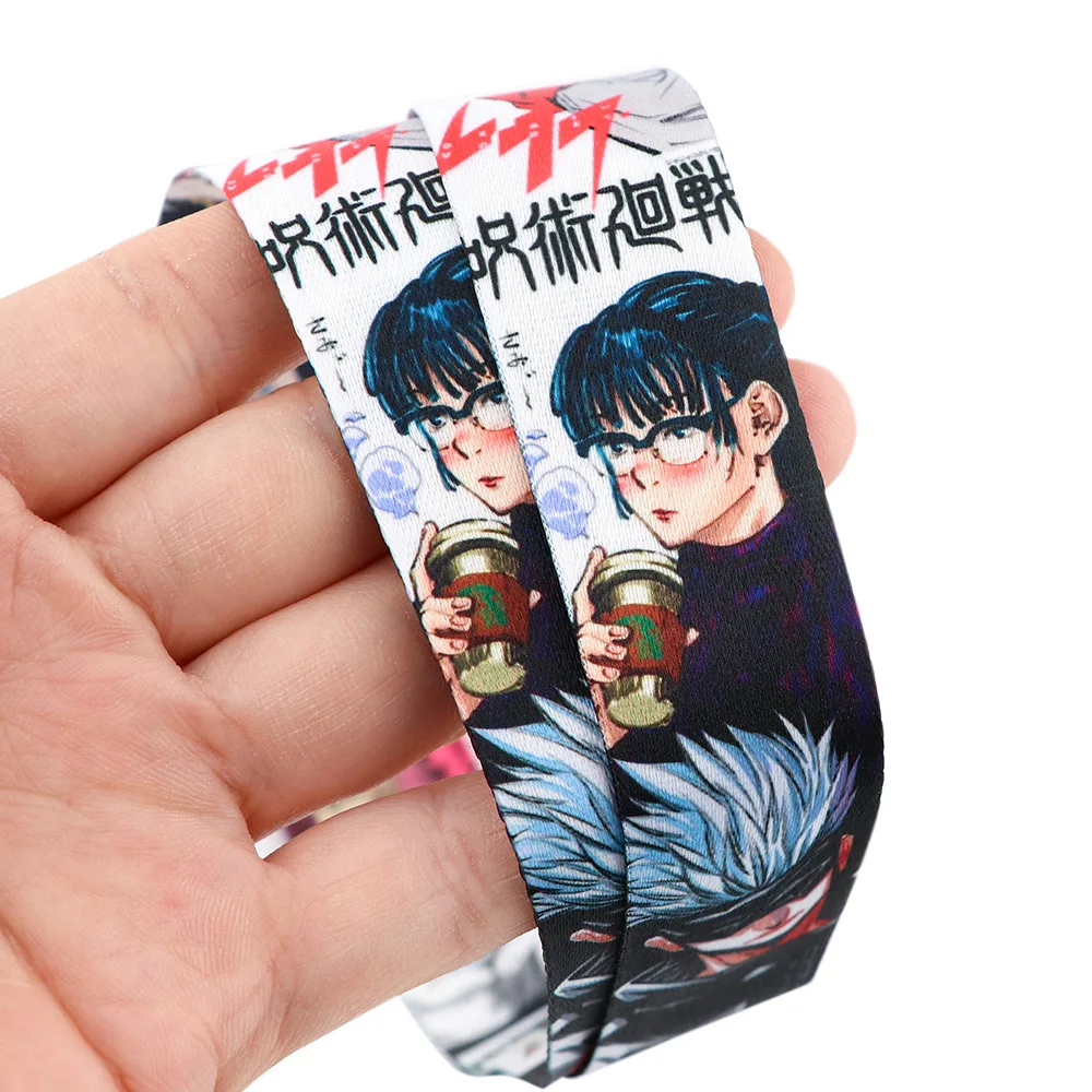 Set di carte con cordino per cartoni animati portachiavi Comic Figure Gojo Satoru Ryomen Sukuna stampa tracolla ABS Card Cover portachiavi gioielli