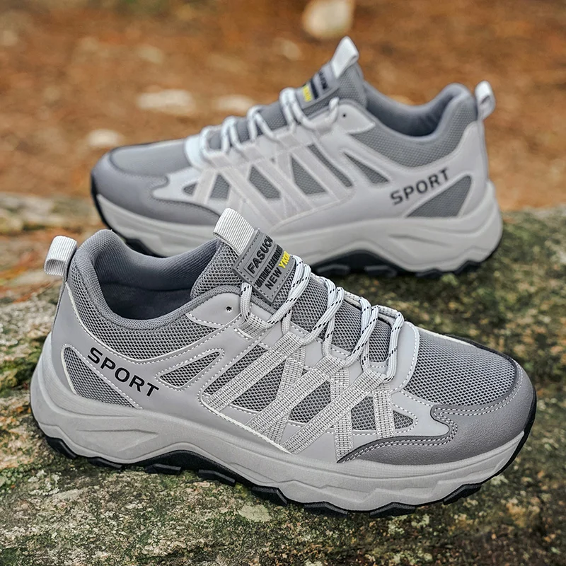 

2025 Autumn Breathable Hiking Shoes Men Non-slip Outdoor Mountain Climbing Sneakers Wear-resistant Tourism Jogging Shoes for Men