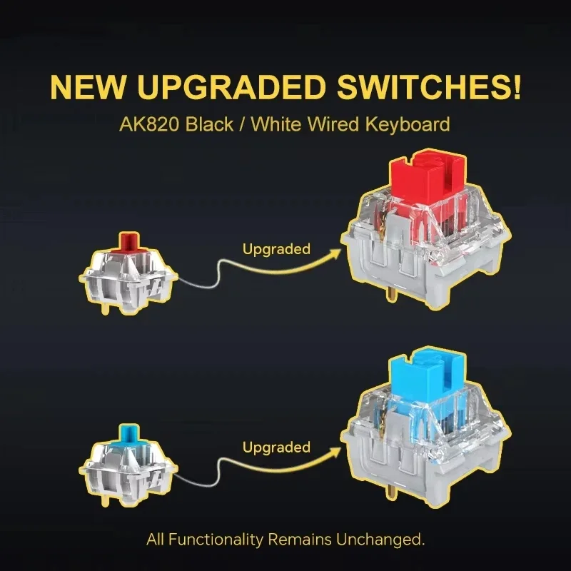 AK820pro Wireless Bluetooth Gaming Mechanical Keyboard Hot Swap 75% Layout Swappable Switch Three-mode Connectivity