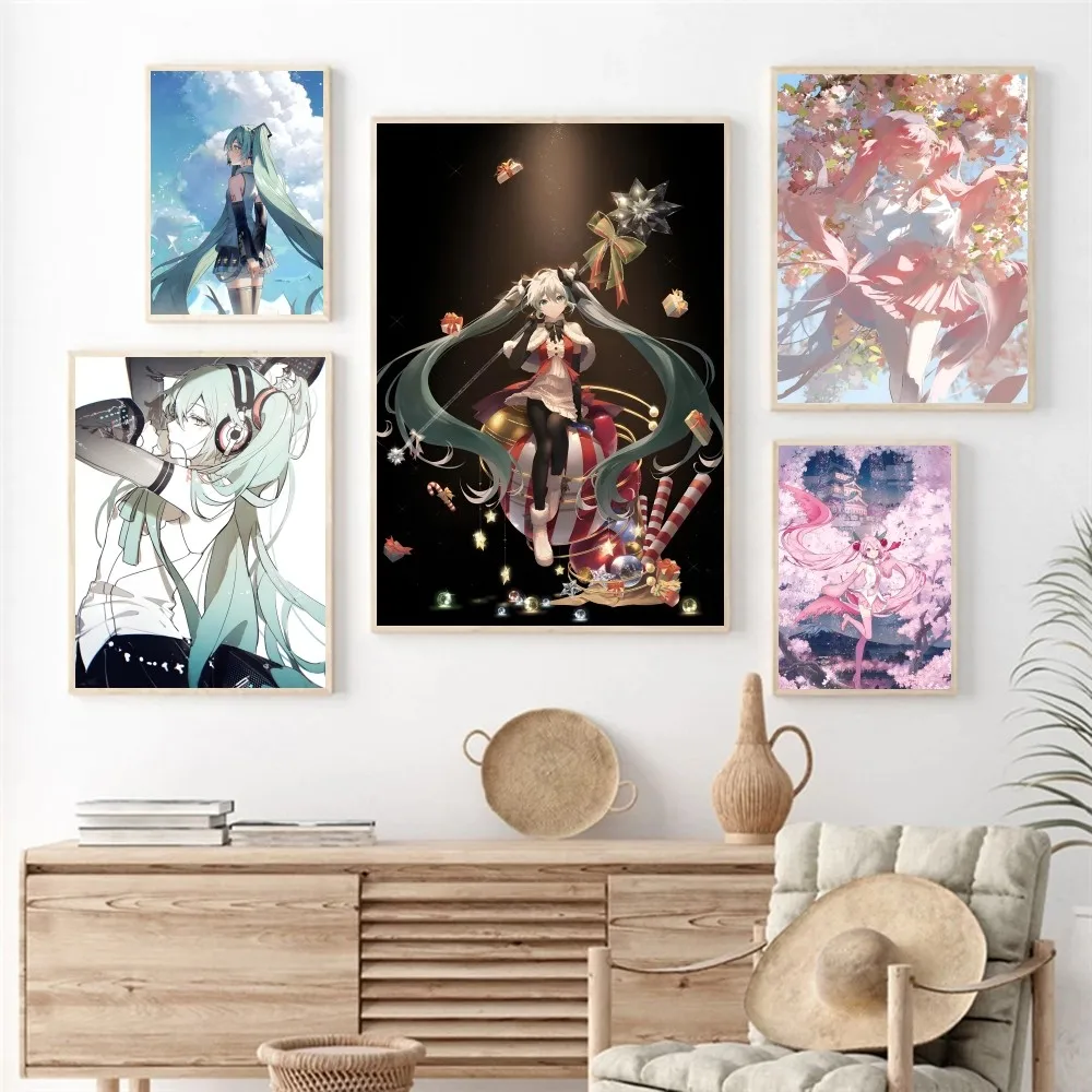 Anime Girl H-Hatsune Miku Poster Paper Print Home Living Room Bedroom Entrance Bar Cafe Art Painting Decoration