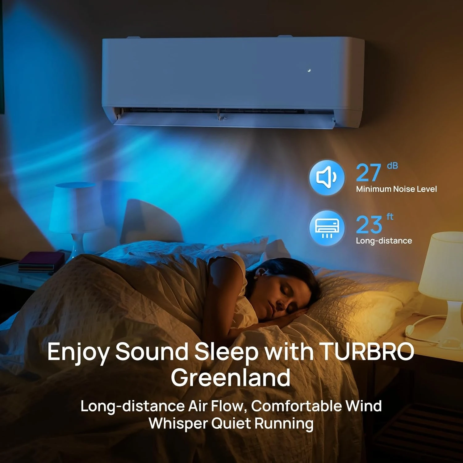 Aire Acondicionado Mini Split Inverter sin Ductos de 9000 BTU, 24 SEER2, con Bomba de Calor, 115V, Energy Star, con WiFi, Enfría hasta 400 Pies Cuadrados