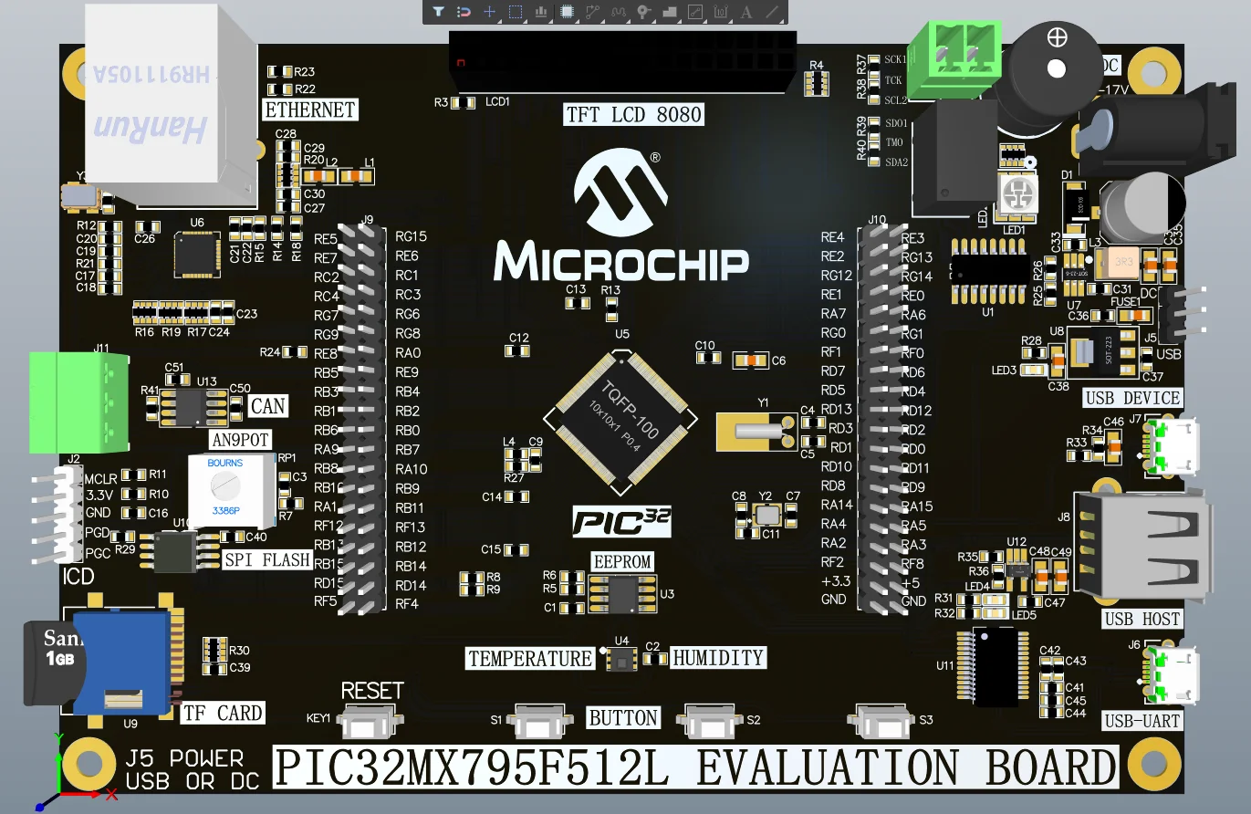 Pic32mx795f512l pic32mx development board (DM320004) Microchip PIC32 industrial control panels